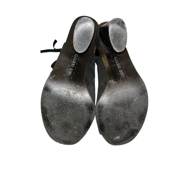 Gianni Bini‎ Womens Sz 8 Suede Ankle Booties Black Zip Side Block Heels - Picture 8 of 12